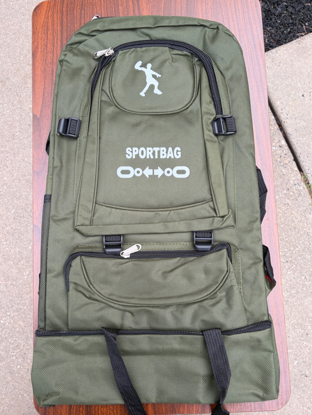 K-Lander Olive Green Sport Travel Hiking Backpack Multi Pocket NWT